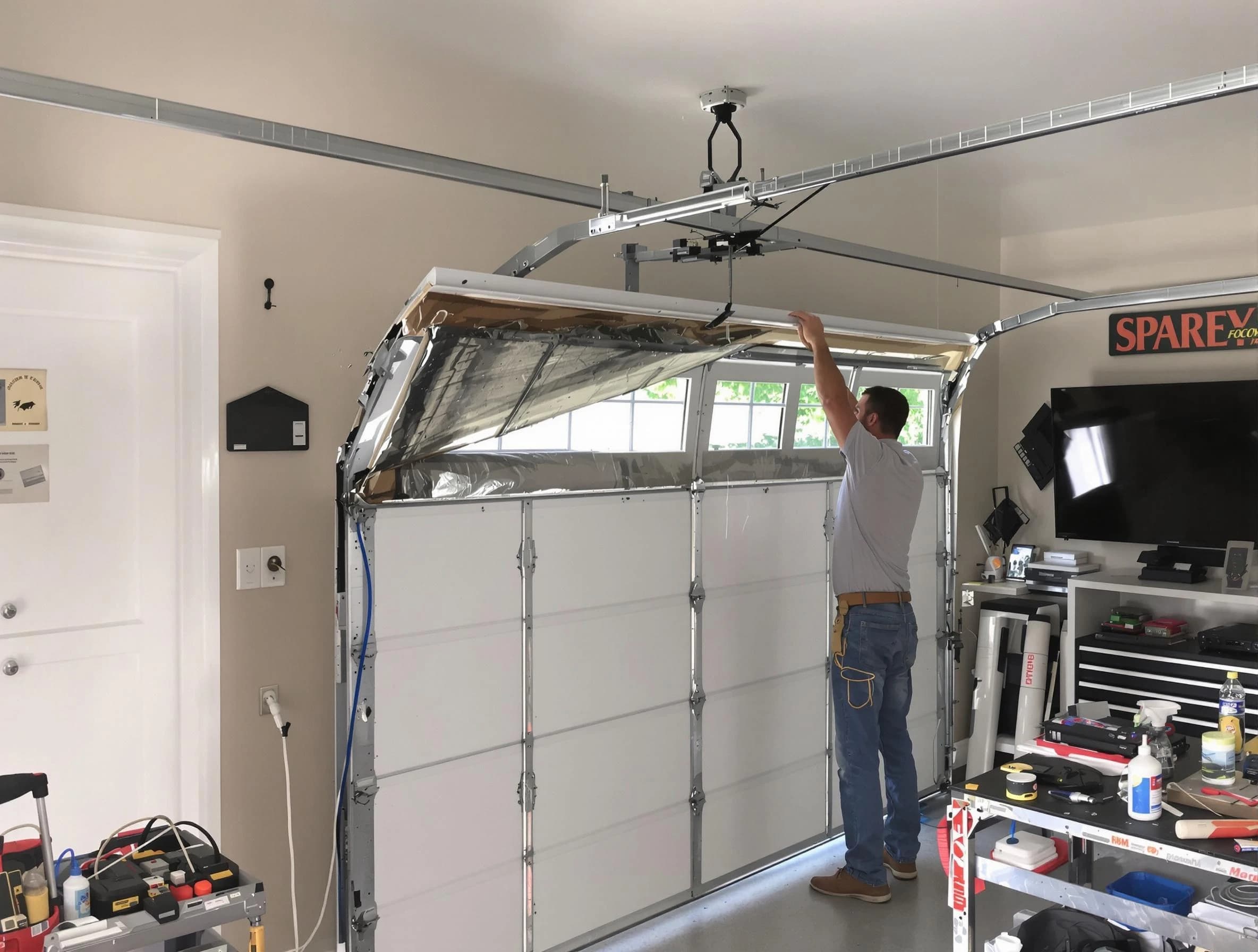 Garage door section replacement by Clifton Garage Door Repair in Clifton