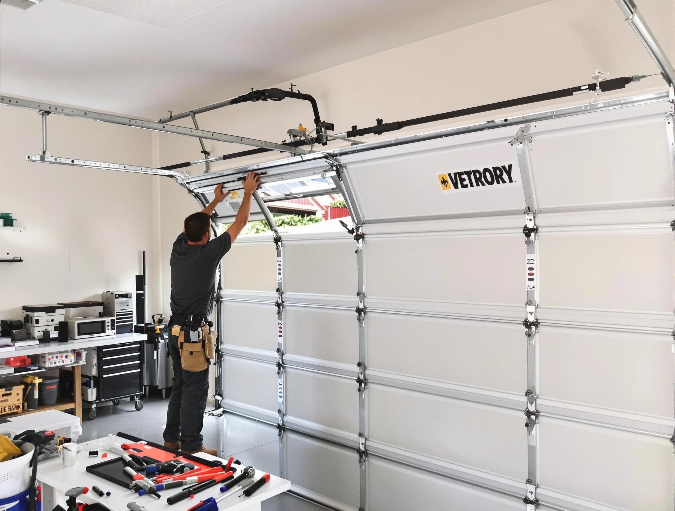 Clifton Garage Door Repair technician performing section replacement in Clifton