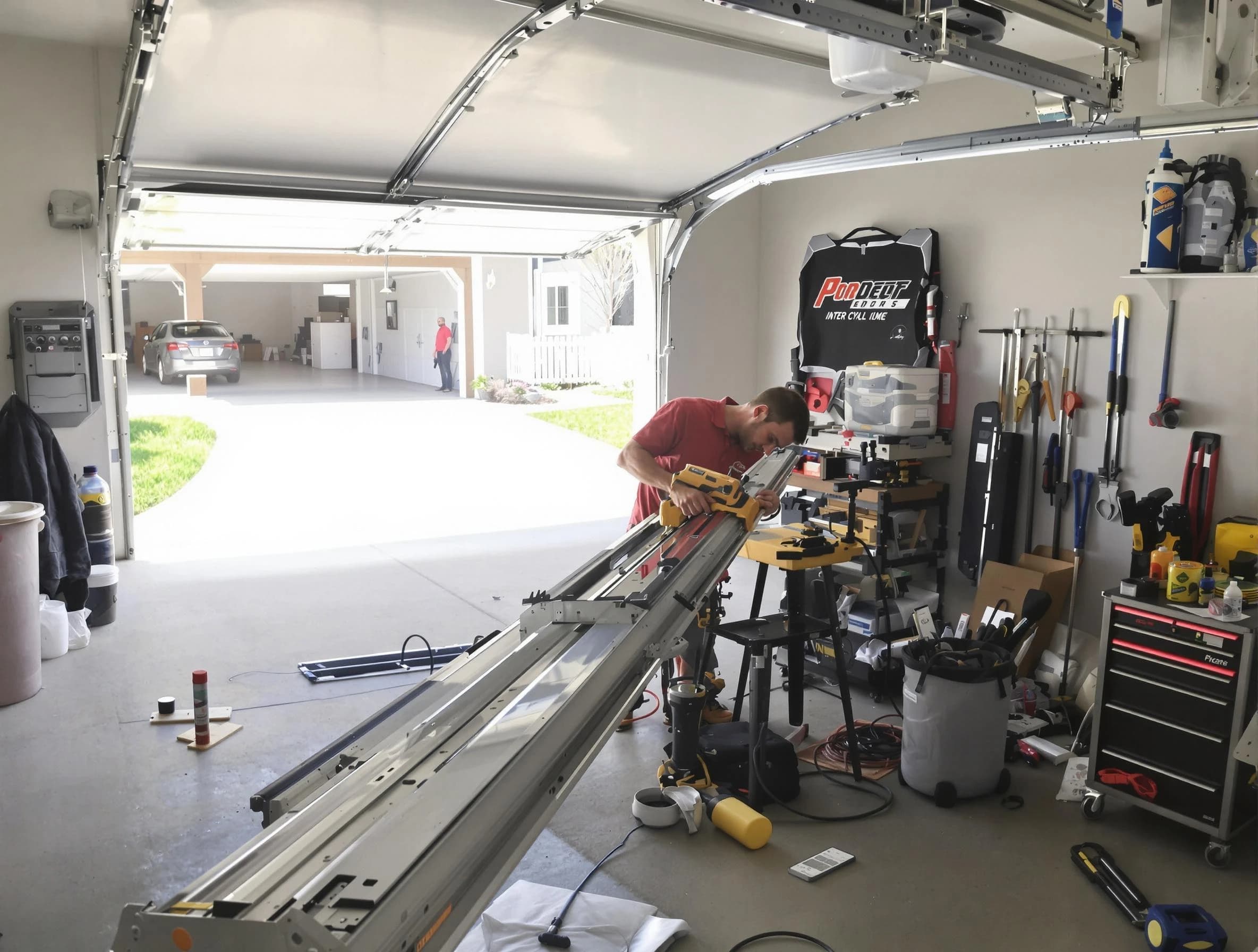Clifton Garage Door Repair expert performing track repair in Clifton