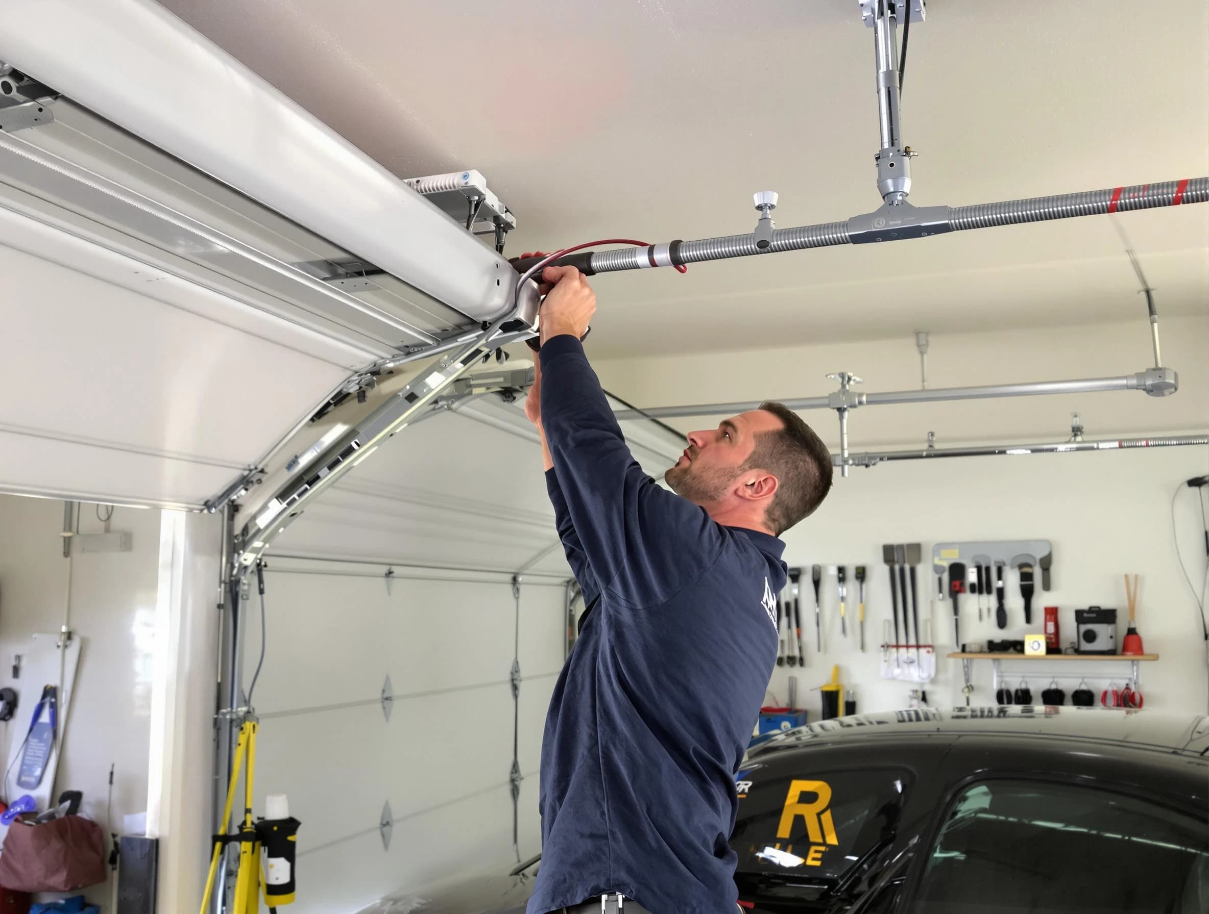 Clifton Garage Door Repair technician performing garage door cable repair in Clifton