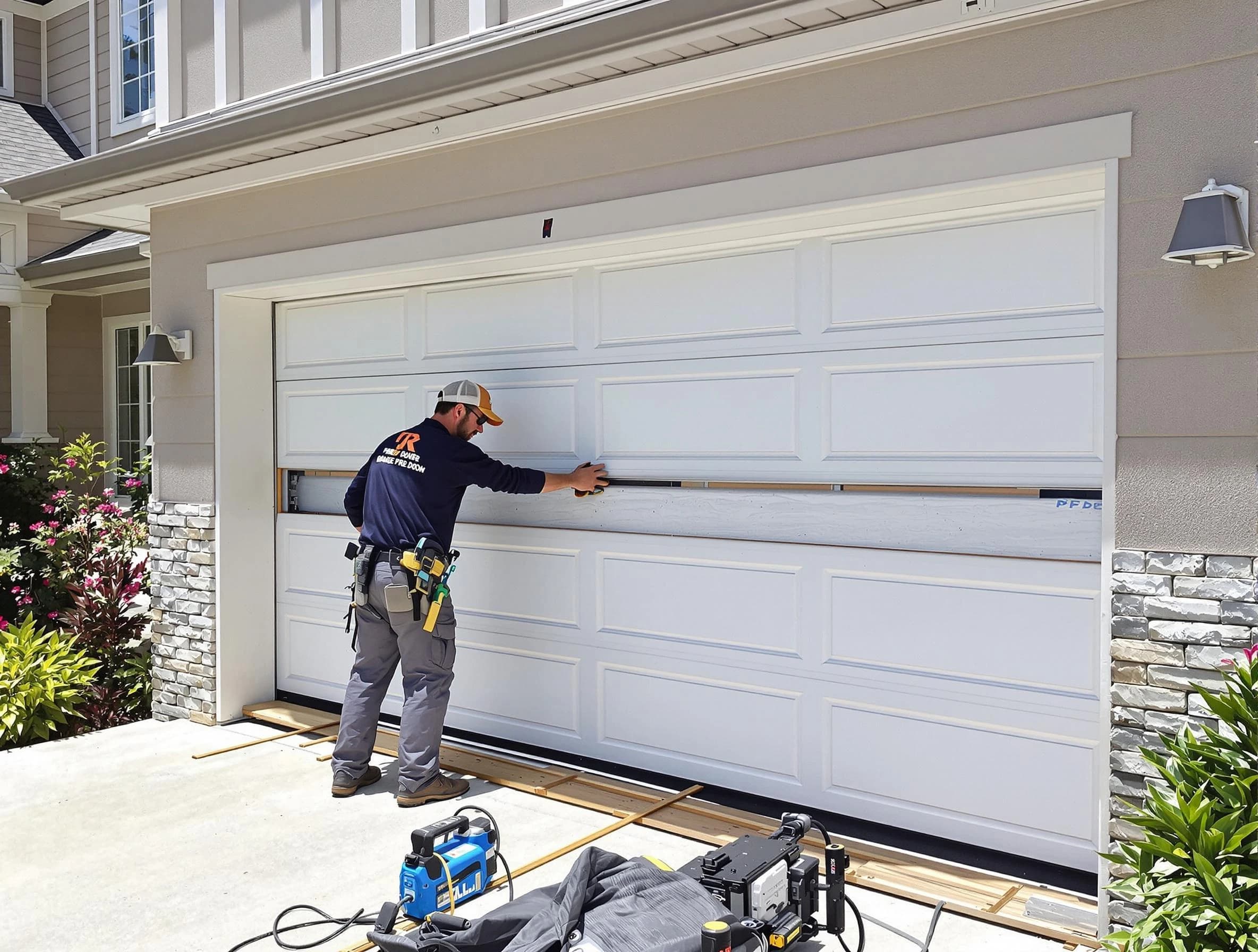 Clifton Garage Door Repair team performing complete garage door replacement at Clifton residence