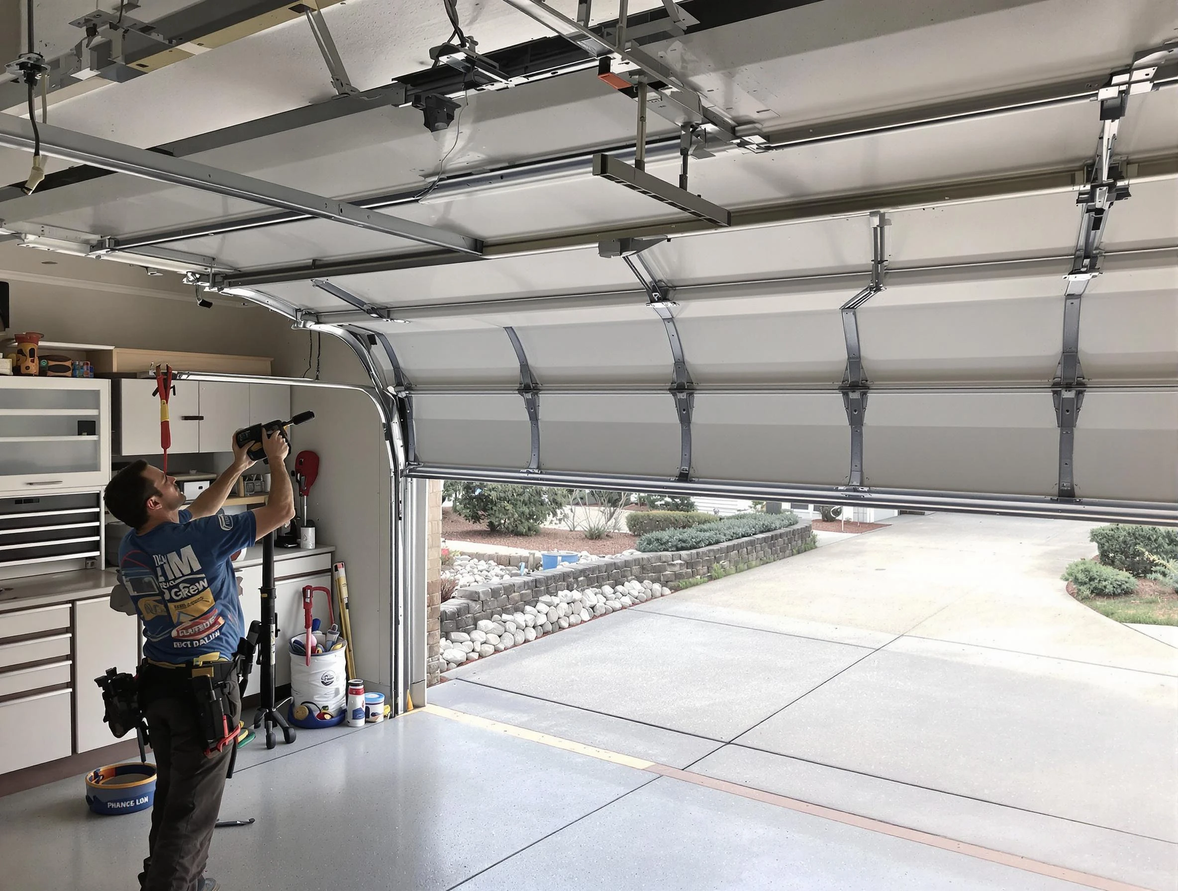 Garage door track repair service by Clifton Garage Door Repair in Clifton